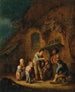 a farmyard with children and peasants listening to a hurdy-gurdy player - Adriaen van Ostade — artwork view
