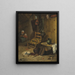 a kitchen interior with a mother and her child - Adriaen van Ostade — framed artwork on a wall
