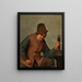 a peasant smoking - Adriaen van Ostade — framed artwork on a wall