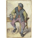 a seated peasant painting on a table - Adriaen van Ostade — artwork view