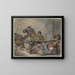 Joyful peasants at the inn - Adriaen van Ostade — framed artwork on a wall