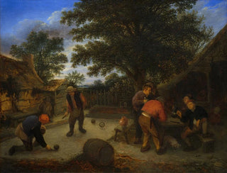 Players with a Ball in the Inn Garden - Adriaen van Ostade — artwork view
