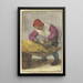 Farmhouse painting turned to the left slaughtering a pig - Adriaen van Ostade — framed artwork on a wall