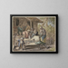 Peasants with Children in Front of a House - Adriaen van Ostade — framed artwork on a wall