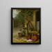 Courtyard of a Farm with a Pumping Well - Adriaen van Ostade — framed artwork on a wall