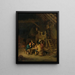 Quatre joueurs de cartes dans un intérieur rustique - Adriaen van Ostade — framed artwork on a wall