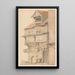 Facade of a corner house with an open dormer - Adriaen van Ostade — framed artwork on a wall