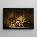 Interior painting with figures drinking and crying children - Adriaen van Ostade — framed artwork on a wall