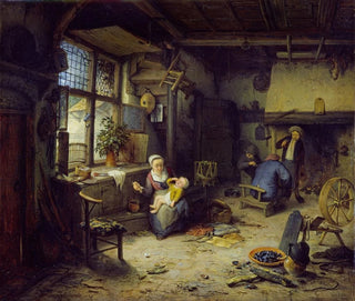 Interior with Peasants - Adriaen van Ostade — artwork view