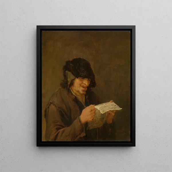 Singing Man - Adriaen van Ostade — framed artwork on a wall