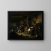 The Peasants Dancing in a Tavern - Adriaen van Ostade — framed artwork on a wall
