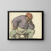a seated man with his left foot on a stove - Adriaen van Ostade — framed artwork on a wall