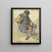 Farmhouse painting of a seated figure facing forward with a jug and a glass - Adriaen van Ostade — framed artwork on a wall