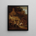The Barrel Organ Player Outside a Cottage - Adriaen van Ostade — framed artwork on a wall