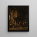 Les Paysans patineurs dans un intérieur - Adriaen van Ostade — framed artwork on a wall