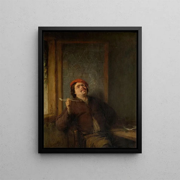 The smoker - Adriaen van Ostade — framed artwork on a wall