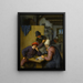 Three farmers drinking and smoking in an inn - Adriaen van Ostade — framed artwork on a wall
