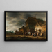 Voyageurs arrêtés à une auberge de campagne - Adriaen van Ostade — framed artwork on a wall