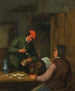 Two peasants smoking, drinking, and reading in an inn - Adriaen van Ostade — artwork view