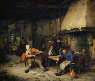 Player of the Violin and Peasants Drinking in an Inn II - Adriaen van Ostade — artwork view