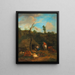 a Shepherd and a Shepherdess in front of a wooden farm - Adriaen van de Velde — framed artwork on a wall