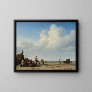 View of Beach - Adriaen van de Velde — framed artwork on a wall