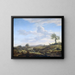 Landscape painting with a large road - Adriaen van de Velde — framed artwork on a wall
