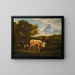 Mountainous landscape painting with cows - Adriaen van de Velde — framed artwork on a wall
