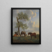 Pasture with horses and cattle - Adriaen van de Velde — framed artwork on a wall