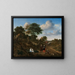 Portrait of a couple with two children and a nursemaid in a landscape - Adriaen van de Velde — framed artwork on a wall