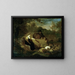 Bergers with their flock near a well - Adriaen van de Velde — framed artwork on a wall