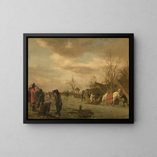 Winter Pleasures - Adriaen van de Velde — framed artwork on a wall