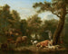 a wooded landscape with livestock - Adriaen van de Velde — artwork view