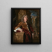 Portrait of a gentleman leaning on a pedestal in front of a park - Adriaen van der Werff — framed artwork on a wall