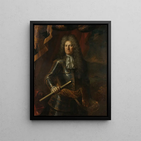 Portrait of Lieutenant-General Godard van Reede, Lord of Amerongen - Adriaen van der Werff — framed artwork on a wall
