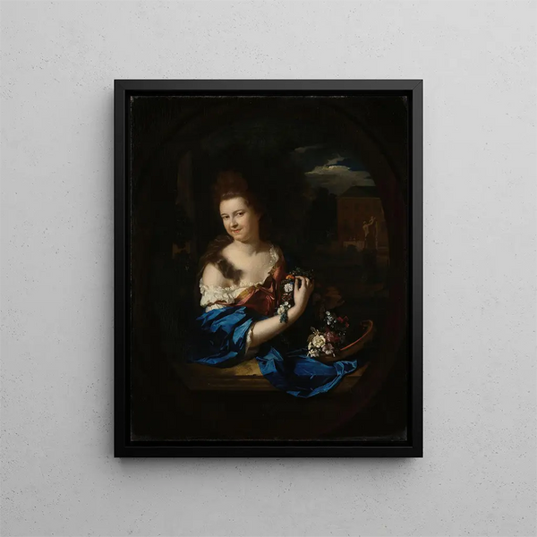 Portrait of Margaretha Rendorp wife of Jan van de Poll - Adriaen van der Werff — framed artwork on a wall