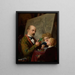 Self-portrait of the artist with children - Adrian Głębocki — framed artwork on a wall