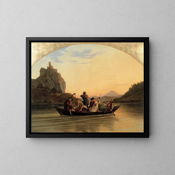 Traversée à Schreckenstein - Adrian Ludwig Richter — framed artwork on a wall