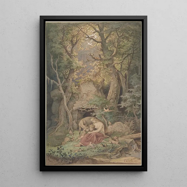 Geneviève - Adrian Ludwig Richter — framed artwork on a wall