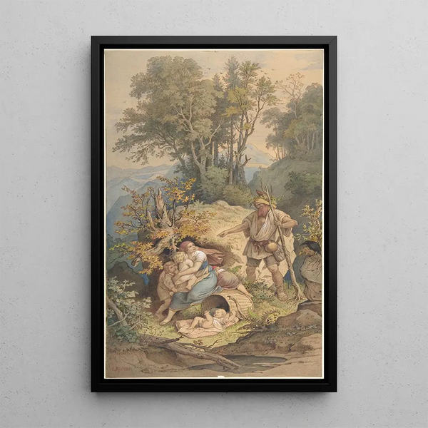 Rübezahl - Adrian Ludwig Richter — framed artwork on a wall