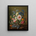 Still life with peonies, roses, tulips, and ranunculus - Adriana Haanen — framed artwork on a wall