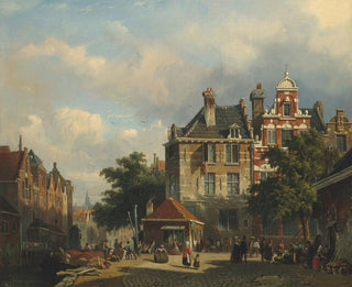 Street scene painting - Adrianus Eversen — artwork view