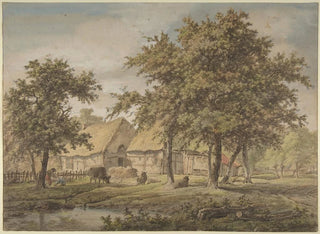 Landscape painting with a farm - Adrianus de Visser — artwork view