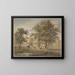 Landscape painting with a farm - Adrianus de Visser — framed artwork on a wall