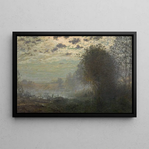 Landscape by Moonlight - Adrien Joseph Heymans — framed artwork on a wall