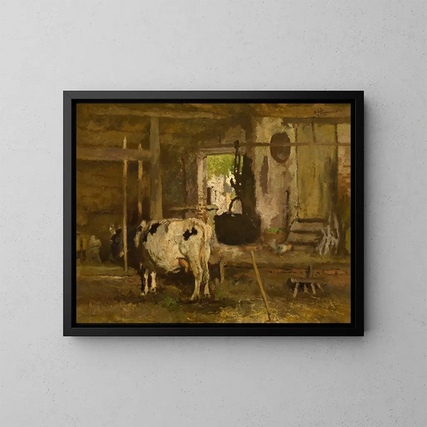 Interior Stable Painting - Adrien Joseph Heymans — framed artwork on a wall