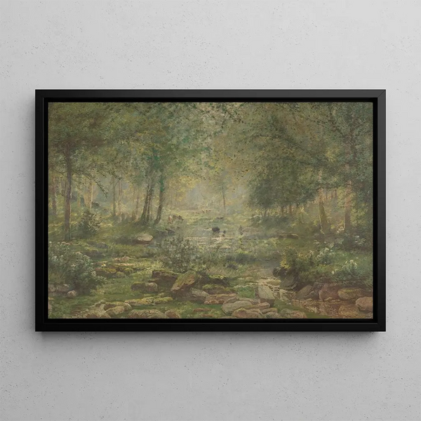 Wood Painting near Bertogne - Adrien Joseph Heymans — framed artwork on a wall