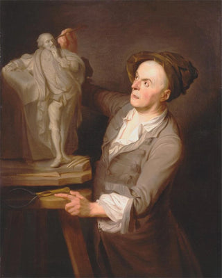 Louis-François Roubiliac modeling his monument to Shakespeare - Adrien Carpentiers — artwork view