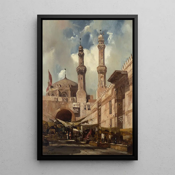 Un bazar au Caire - Adrien Dauzats — framed artwork on a wall