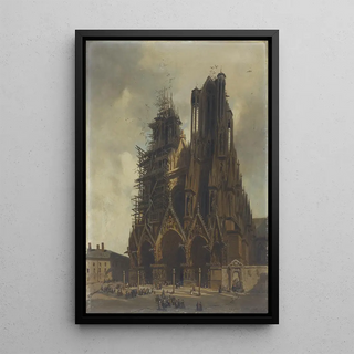La Cathédrale de Reims - Adrien Dauzats — framed artwork on a wall